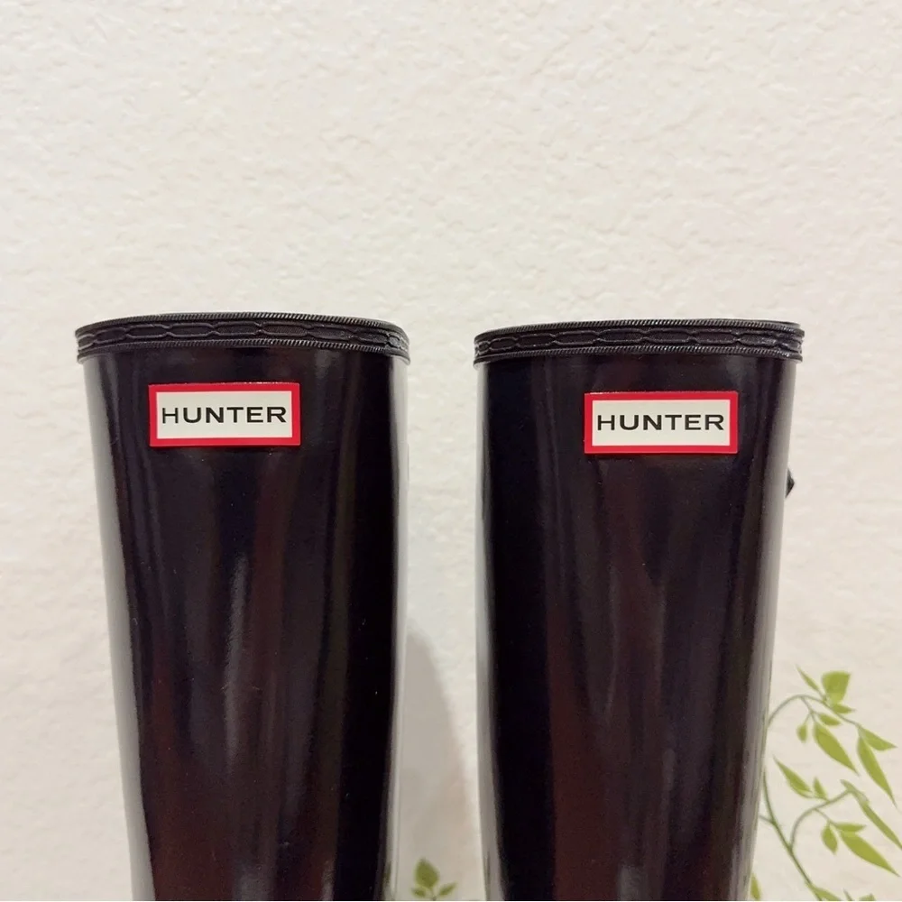 Hunter Women's Original Tall Gloss Rain Boots Knee High Size US8 NWOB